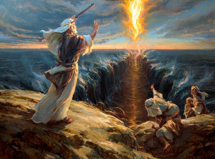 Моисей и расступившееся море 